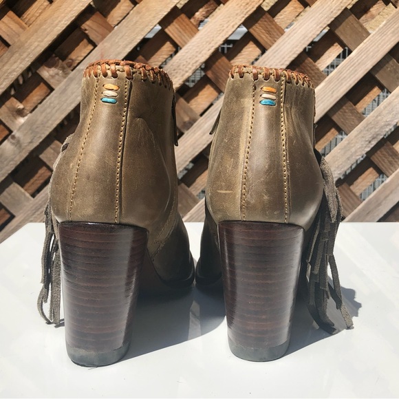 Ariat Western Cowboy Booties With Fringe Sz 7 - Picture 4 of 6